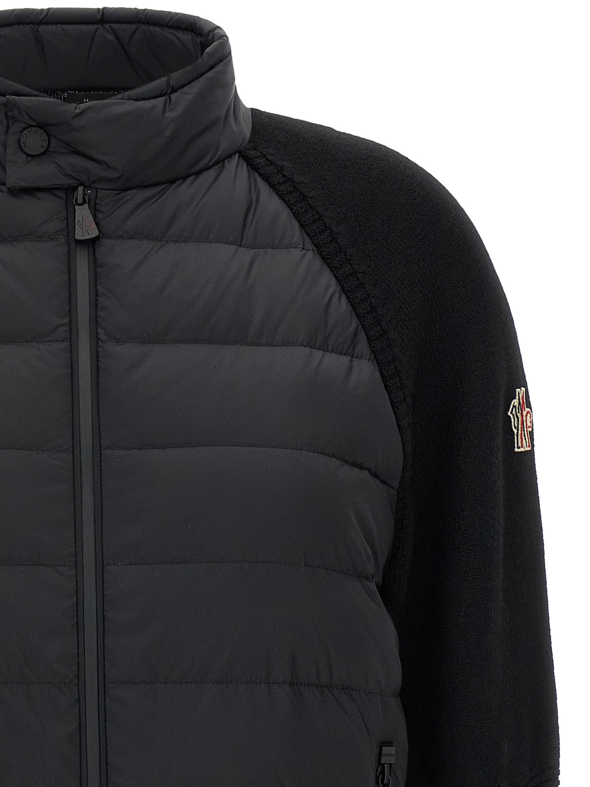 Moncler Grenoble Schwarzer Cardigan aus Polyamid