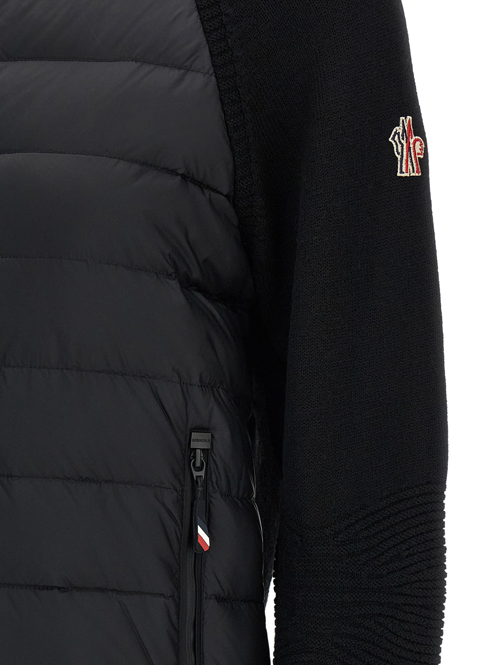 Moncler Grenoble Schwarzer Cardigan aus Polyamid
