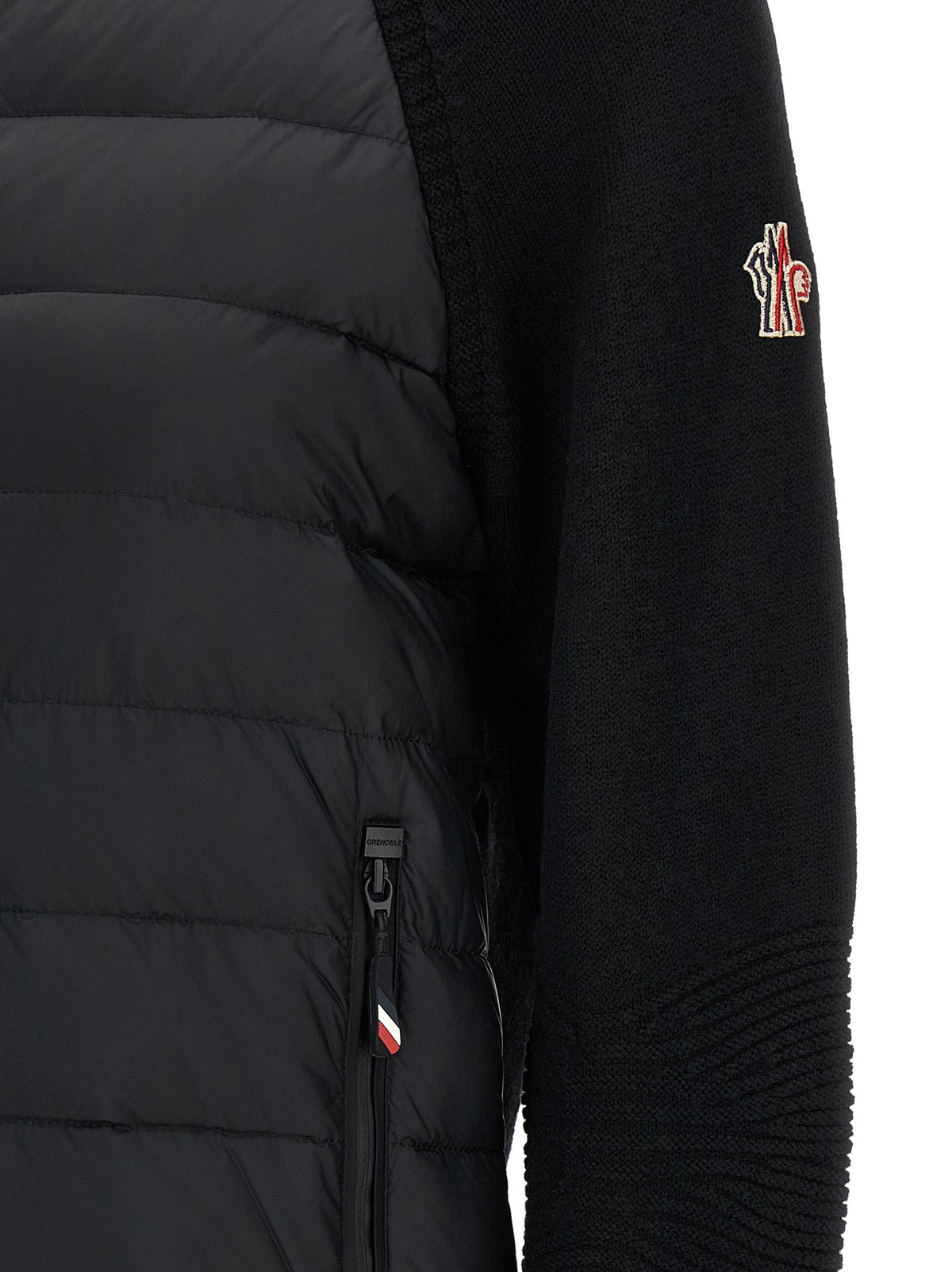 Moncler Grenoble Schwarzer Cardigan aus Polyamid