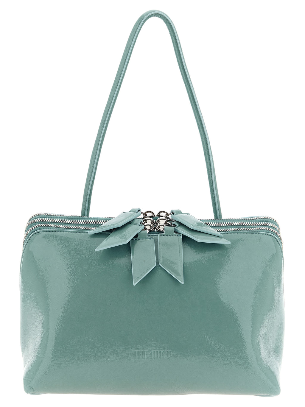 The Attico Schultertasche aus blauem Kalbsleder