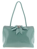 The Attico Schultertasche aus blauem Kalbsleder