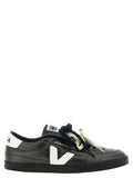 Veja Schwarze Kalbsleder Low-Top-Sneaker