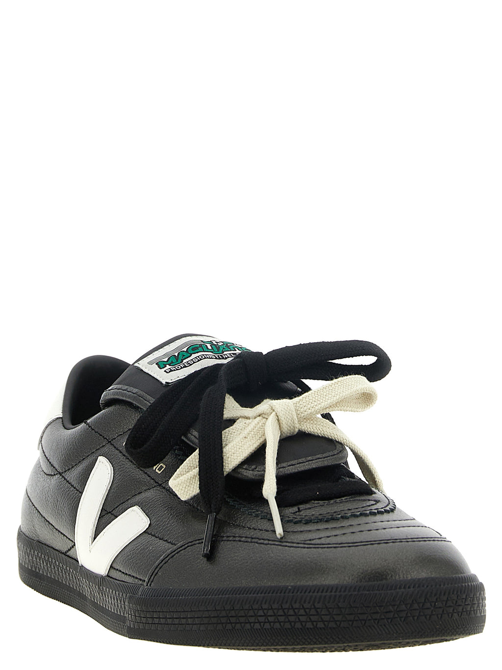 Veja Schwarze Kalbsleder Low-Top-Sneaker