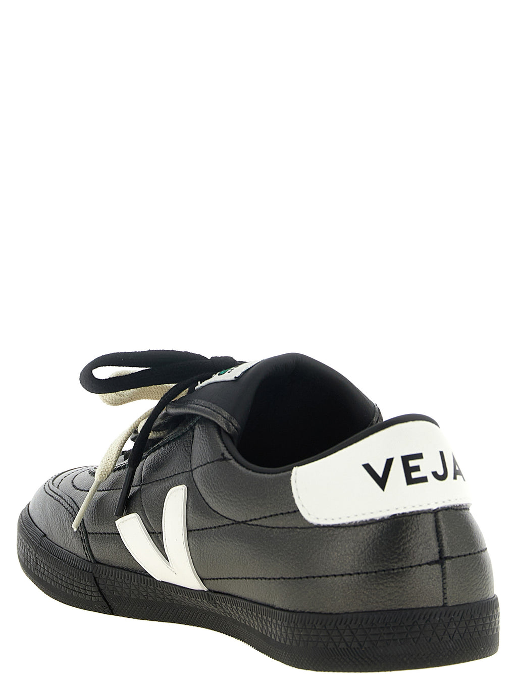 Veja Schwarze Kalbsleder Low-Top-Sneaker
