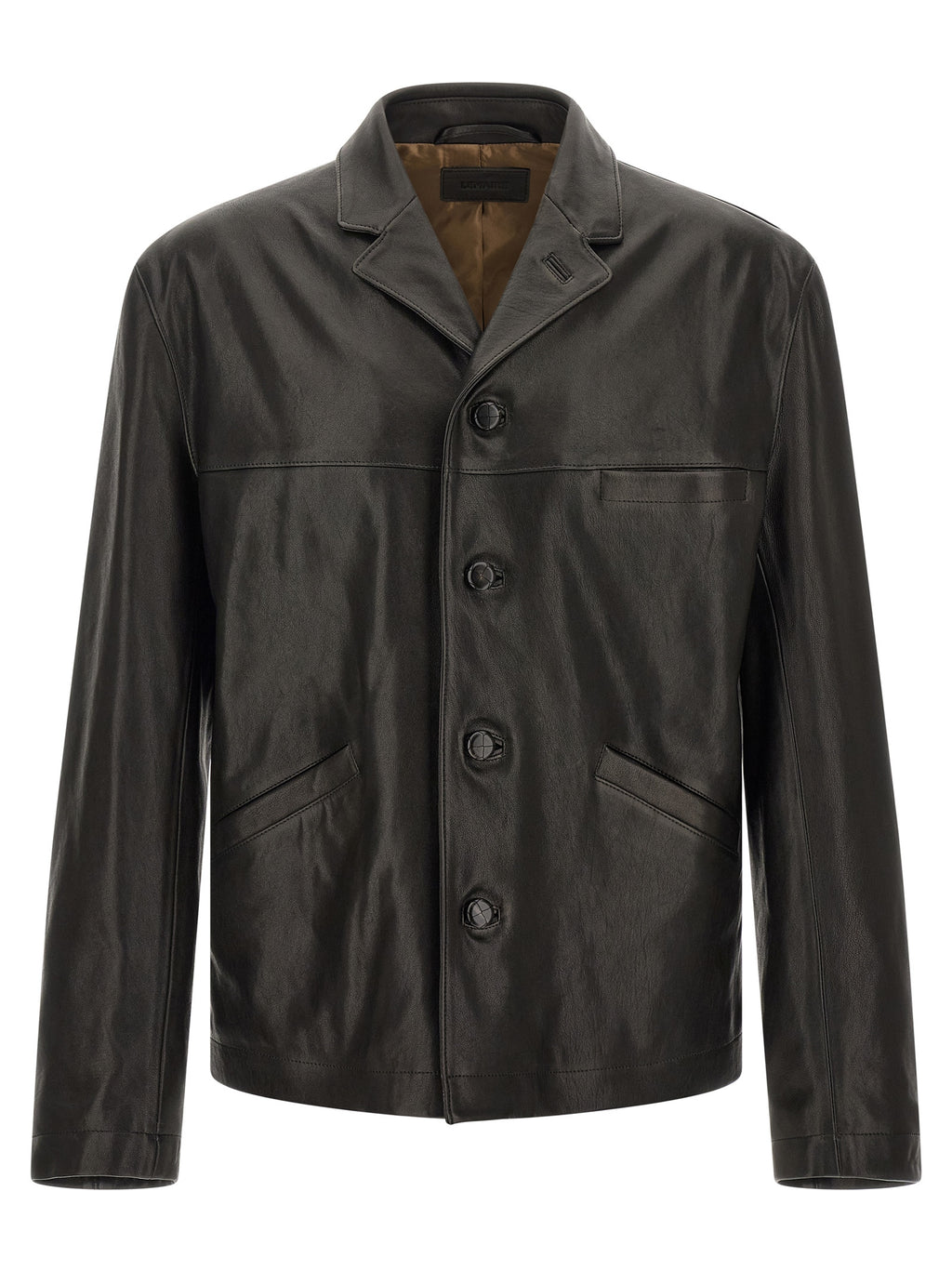 Lemaire Schwarze Lederjacke aus Kalbsleder