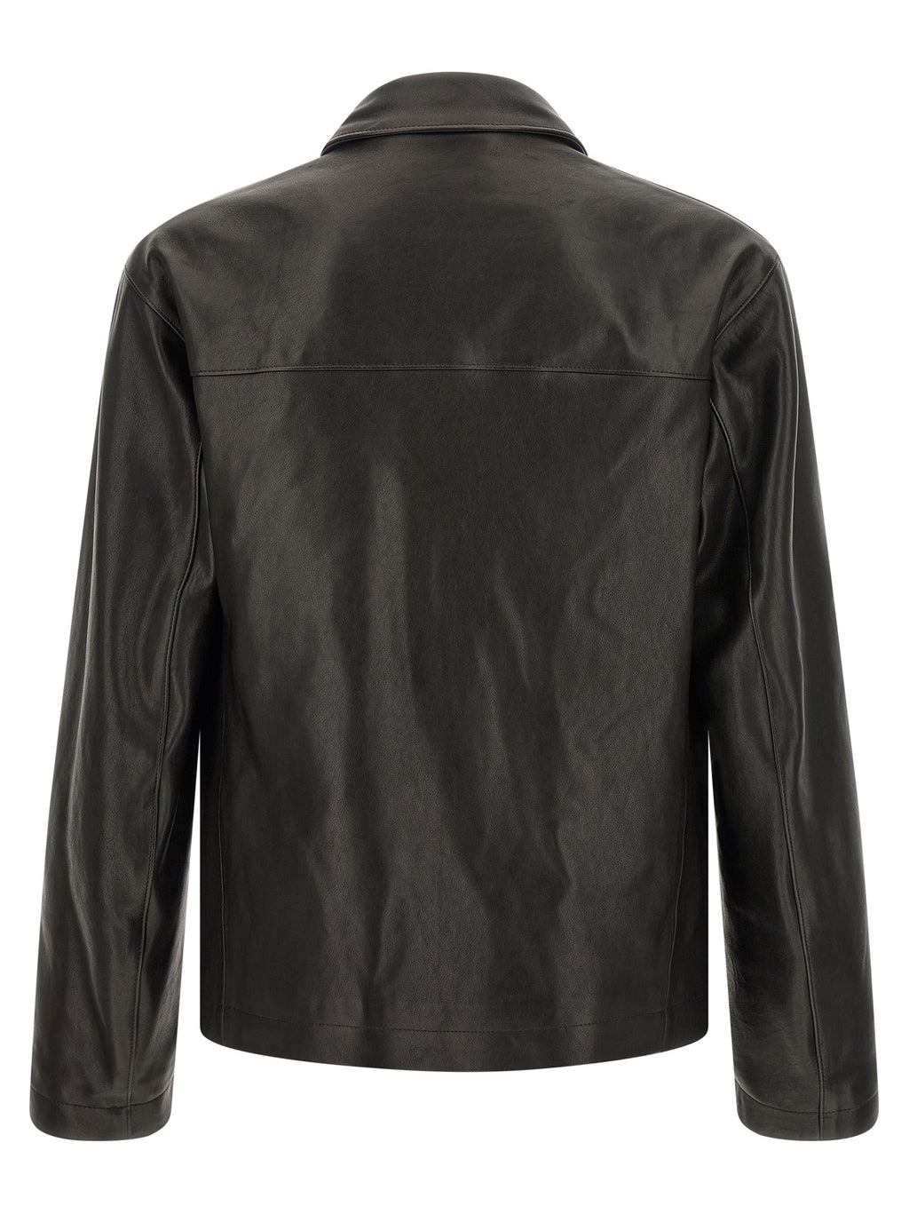 Lemaire Schwarze Lederjacke aus Kalbsleder