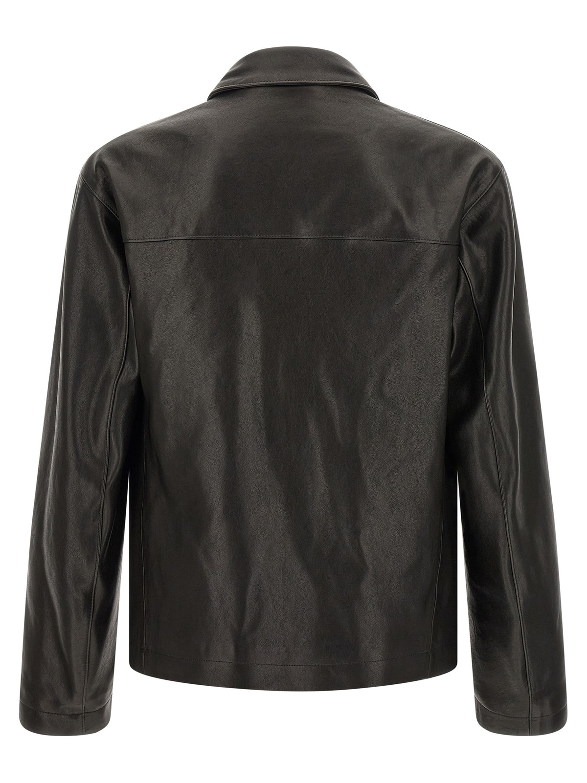 Lemaire Schwarze Lederjacke aus Kalbsleder