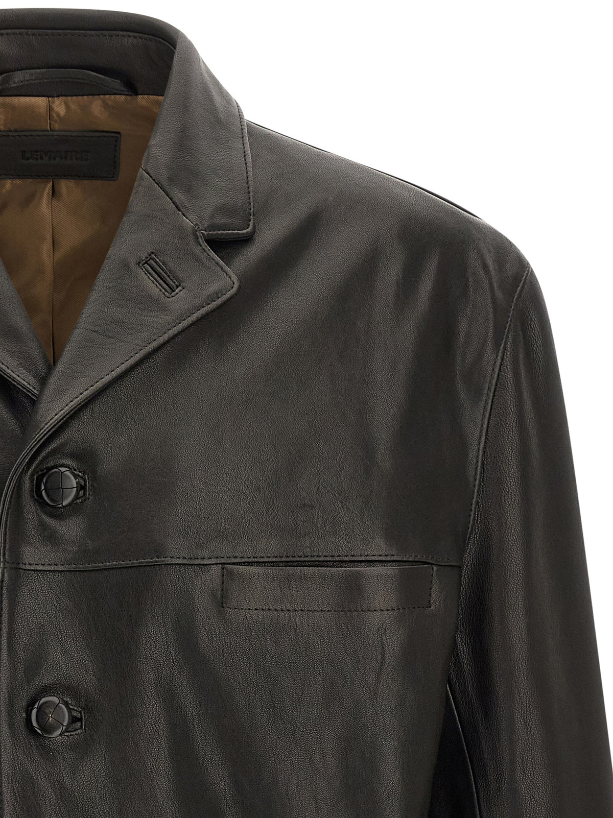 Lemaire Schwarze Lederjacke aus Kalbsleder