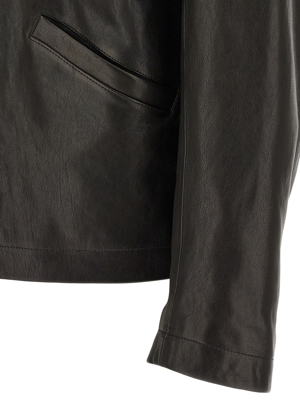 Lemaire Schwarze Lederjacke aus Kalbsleder