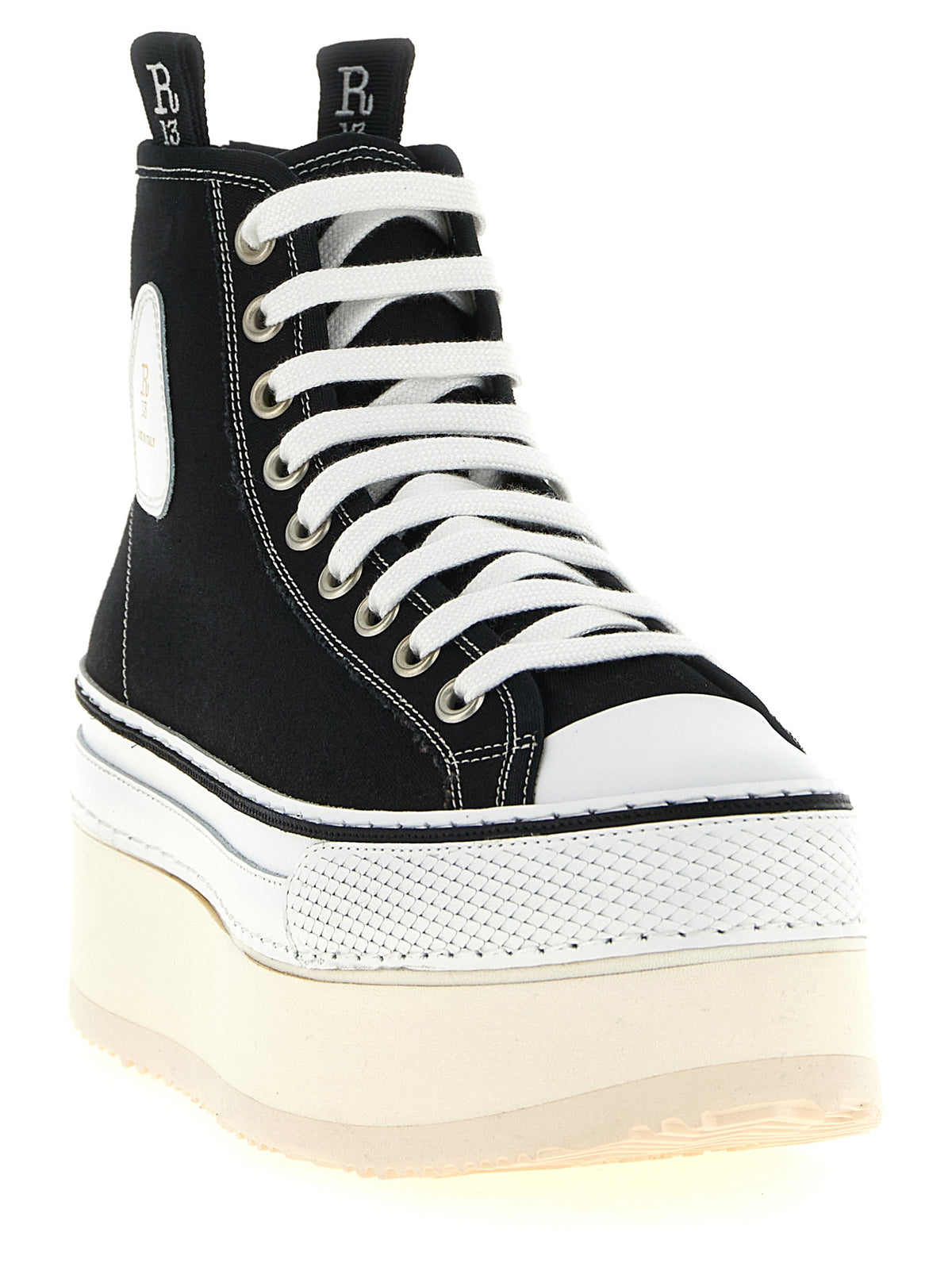 R13 Bicolor Calfskin Plateau-Sneakers