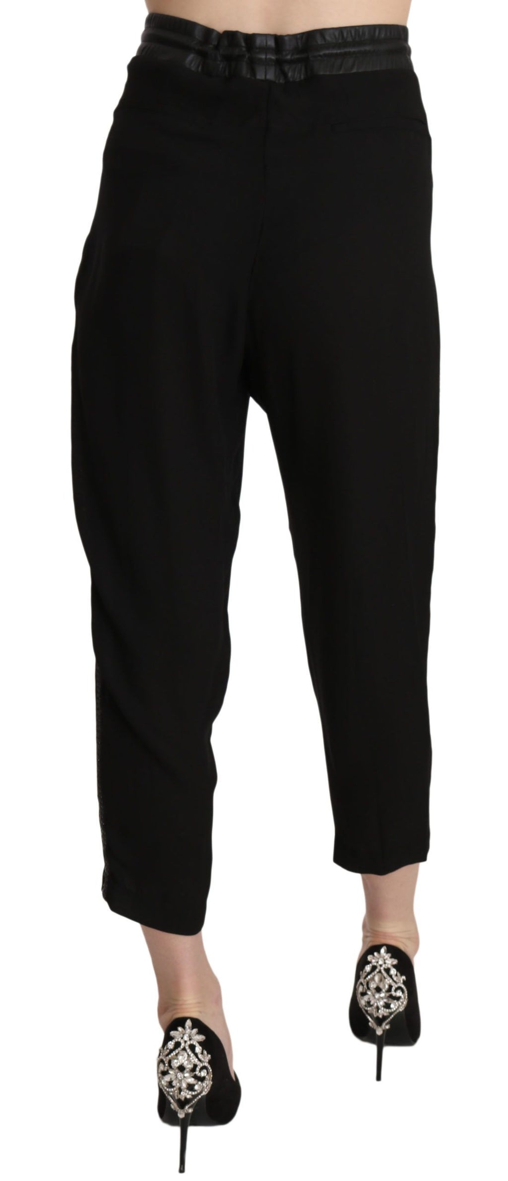 Guess Black High-Waist Cropped Trousers