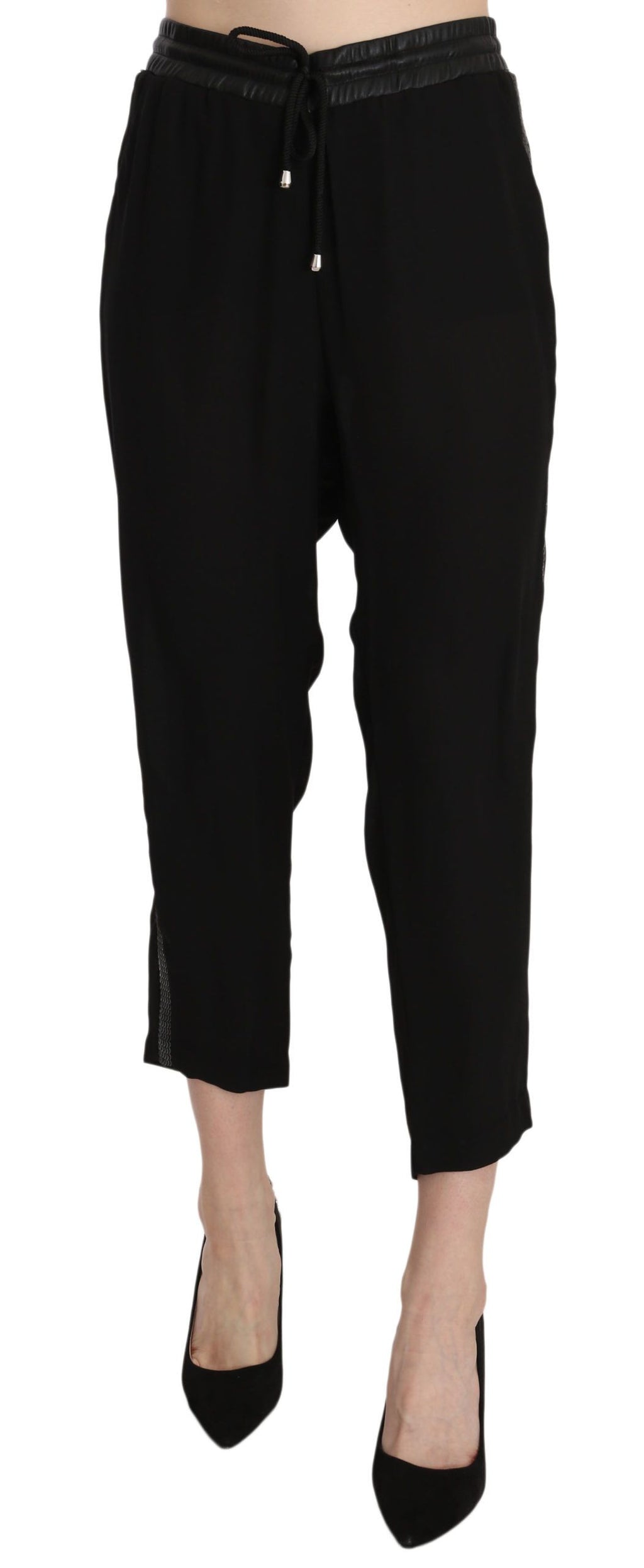 Guess Black High-Waist Cropped Trousers