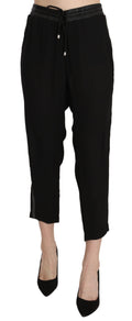 Guess Black High-Waist Cropped Trousers