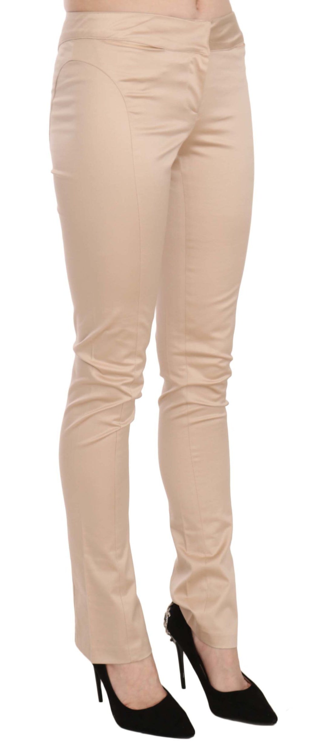 Just Cavalli Creme Niedrige Taille Skinny Formal Hose Hose