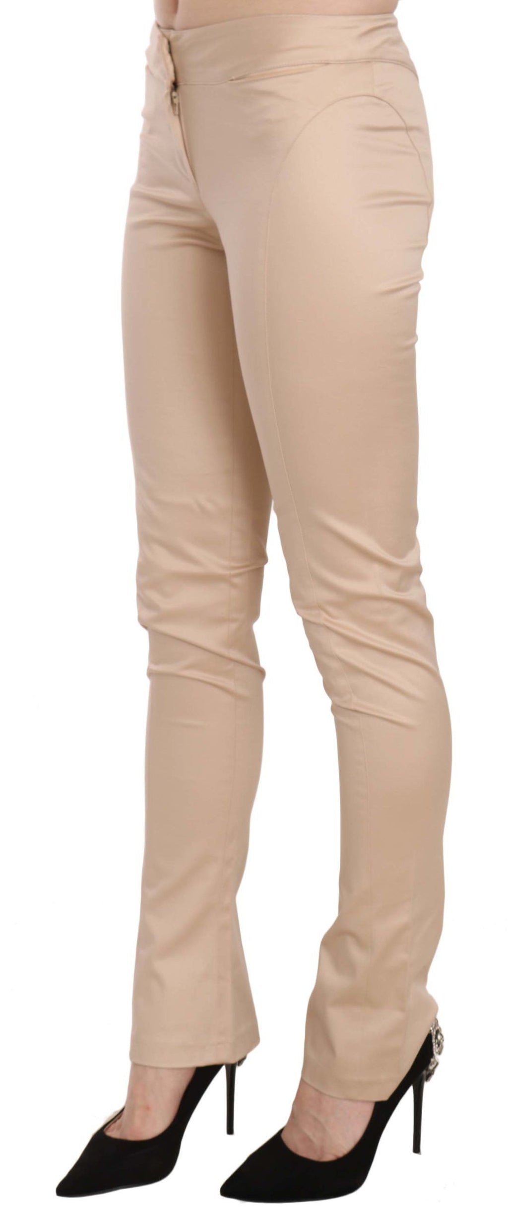 Just Cavalli Creme Niedrige Taille Skinny Formal Hose Hose