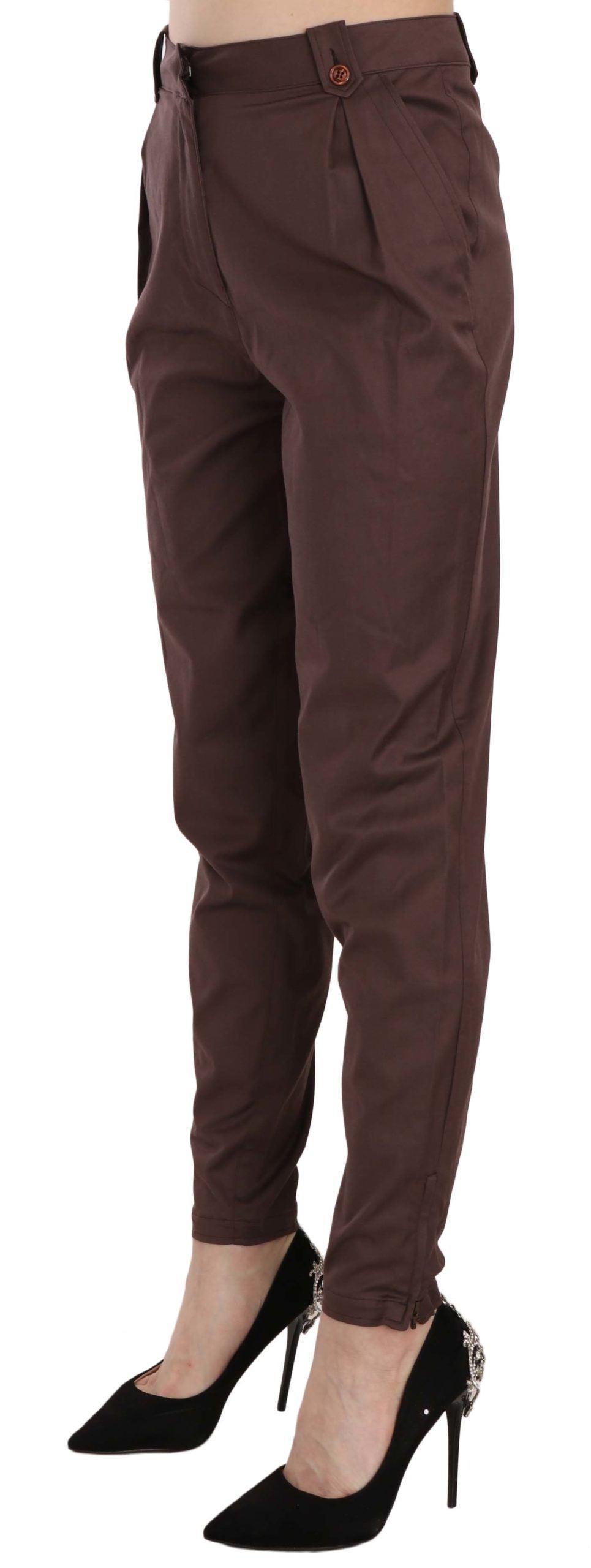 Just Cavalli Braun hoch taillierte, formelle Hose Hose