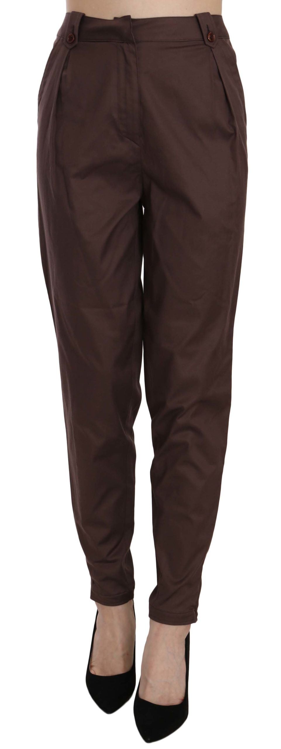 Just Cavalli Braun hoch taillierte, formelle Hose Hose