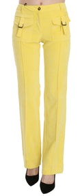 Just Cavalli Gelbe Cordhose mit mittlerer Taille Gerade Hose