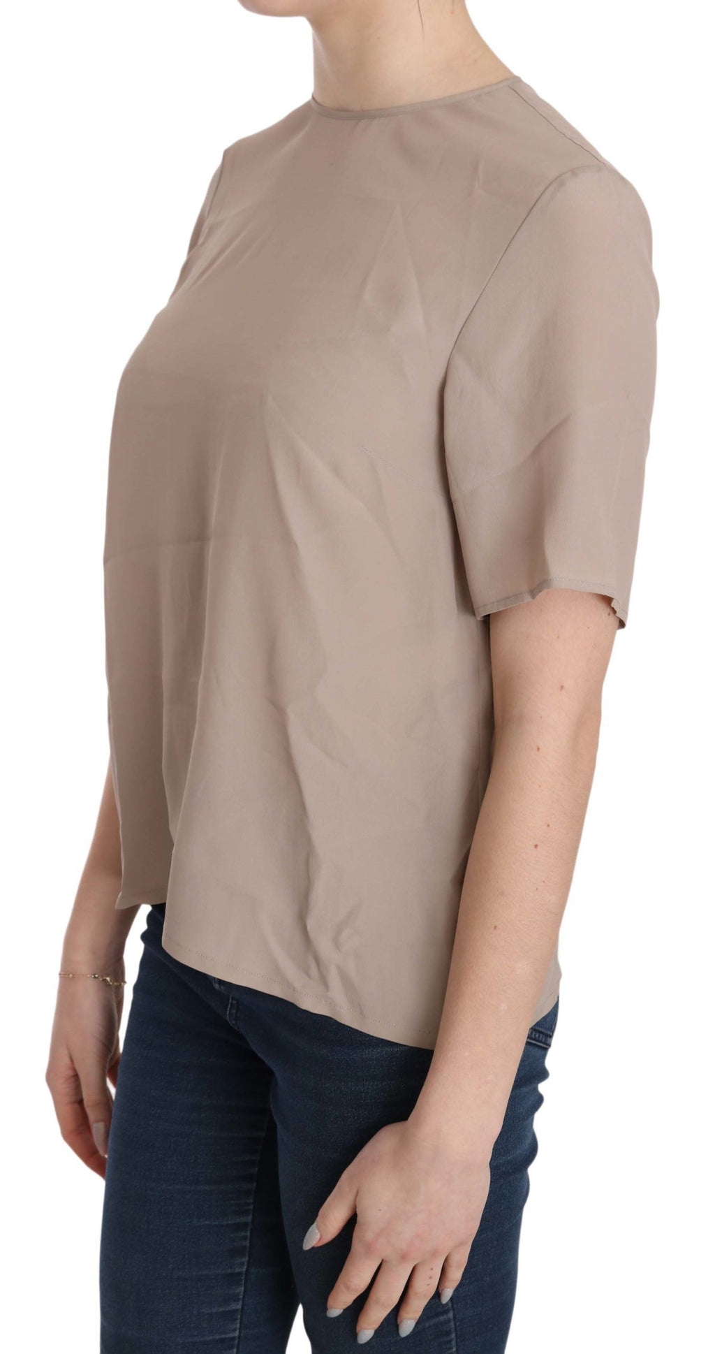 Dolce & Gabbana Beige Rundhalsausschnitt Kurzarmbluse