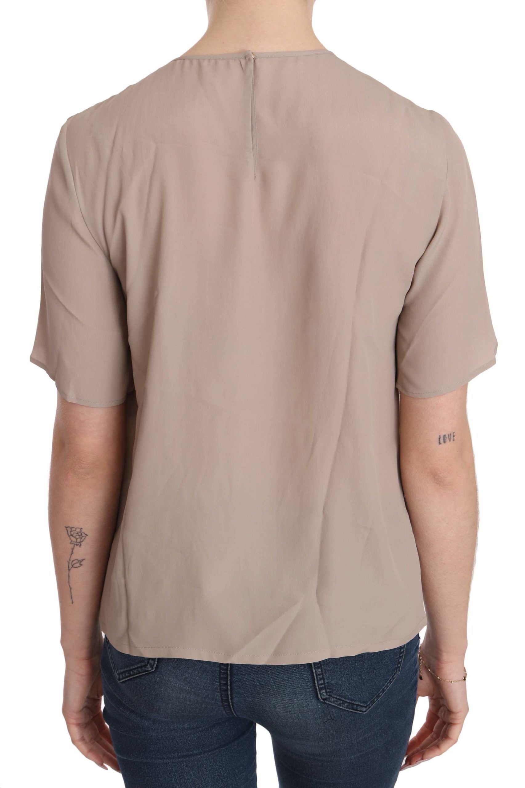 Dolce & Gabbana Beige Rundhalsausschnitt Kurzarmbluse