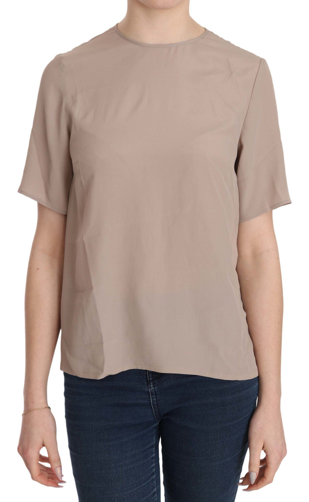 Dolce & Gabbana Beige Rundhalsausschnitt Kurzarmbluse