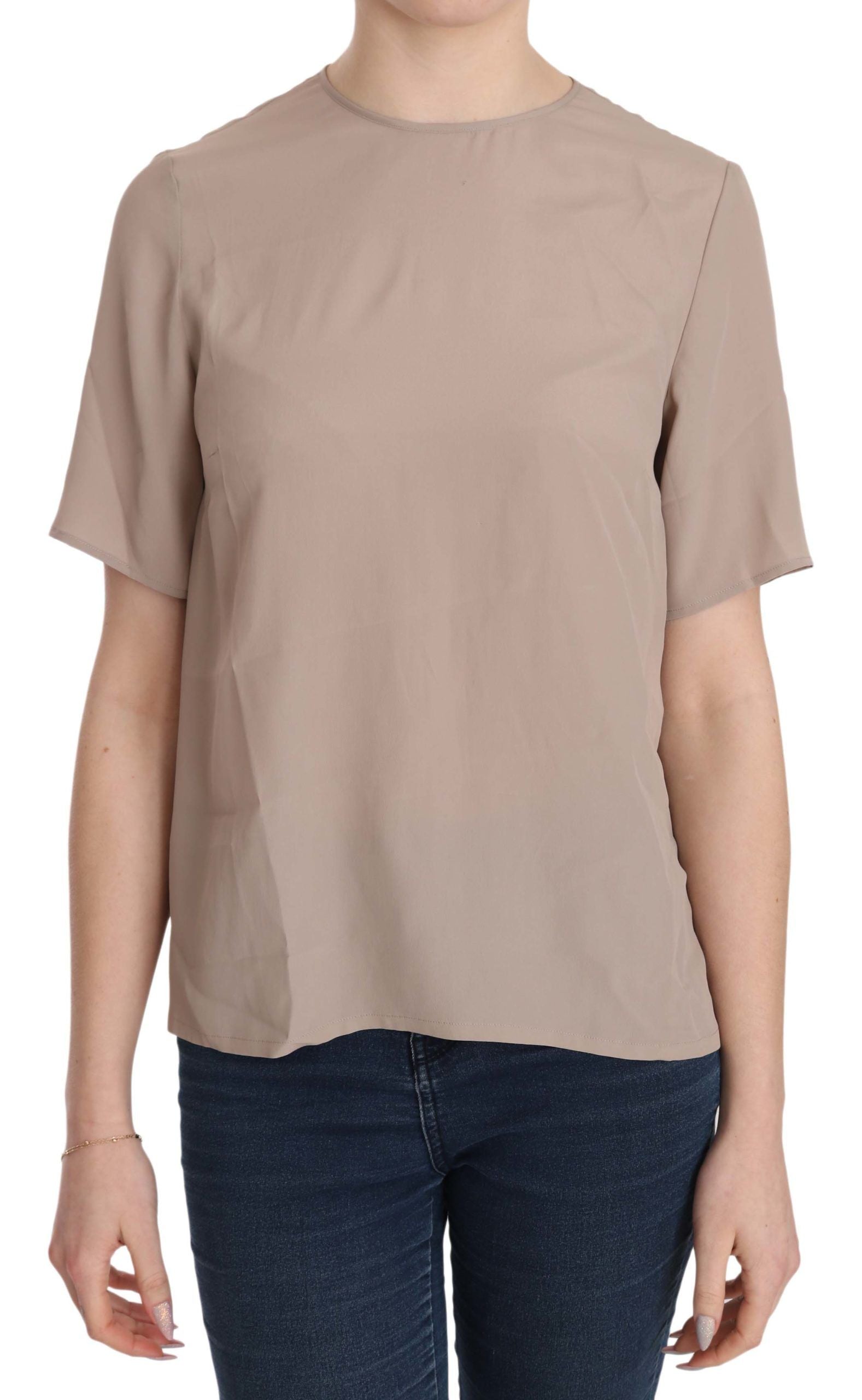 Dolce & Gabbana Beige Rundhalsausschnitt Kurzarmbluse