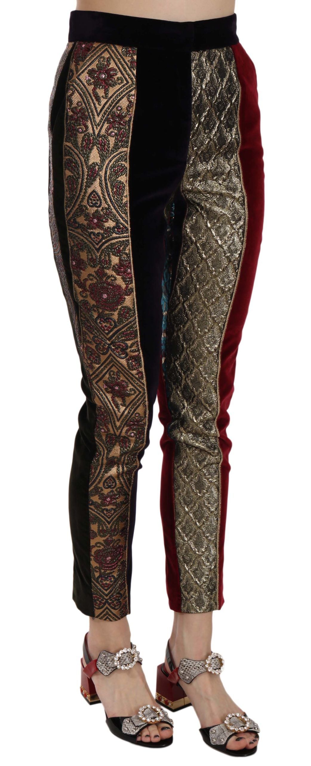 Dolce & Gabbana Multicolor Jacquard Tapered Trousers