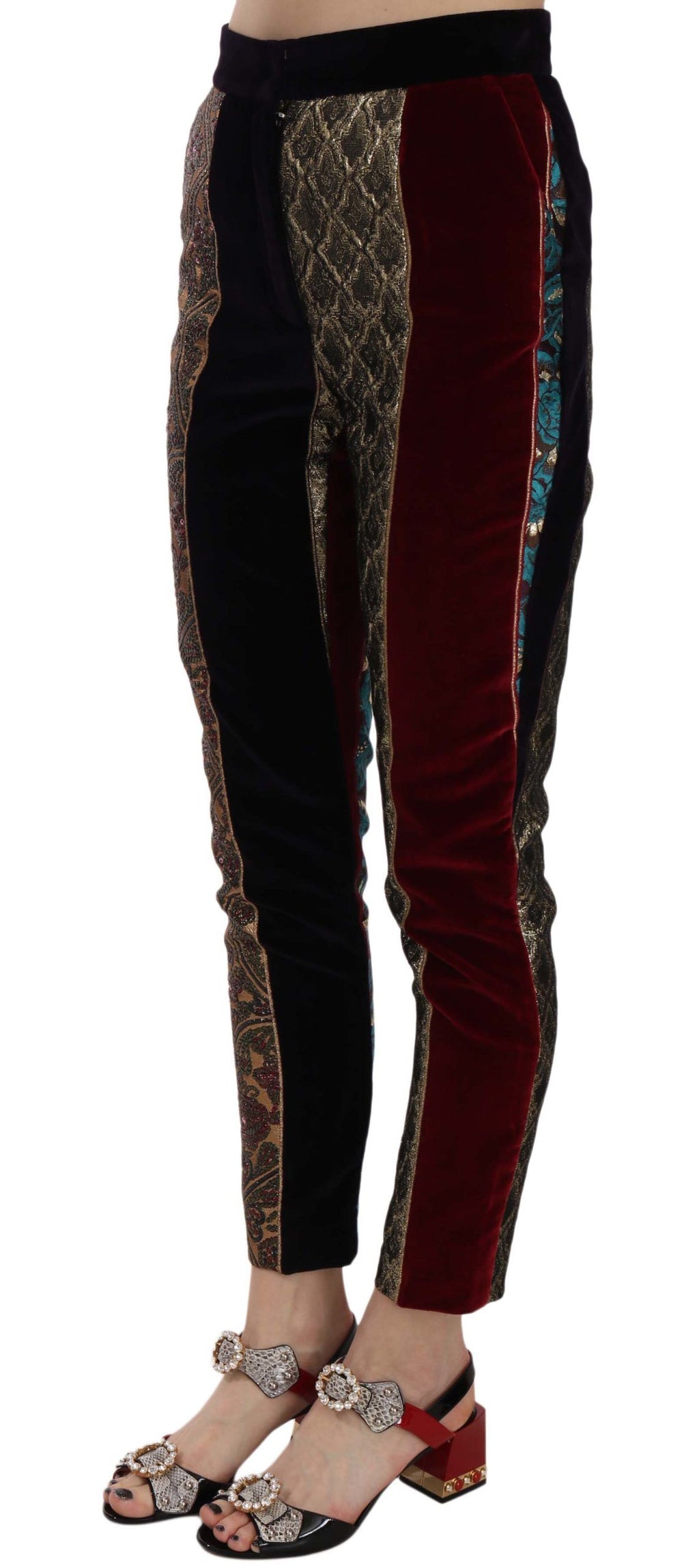 Dolce & Gabbana Multicolor Jacquard Tapered Trousers