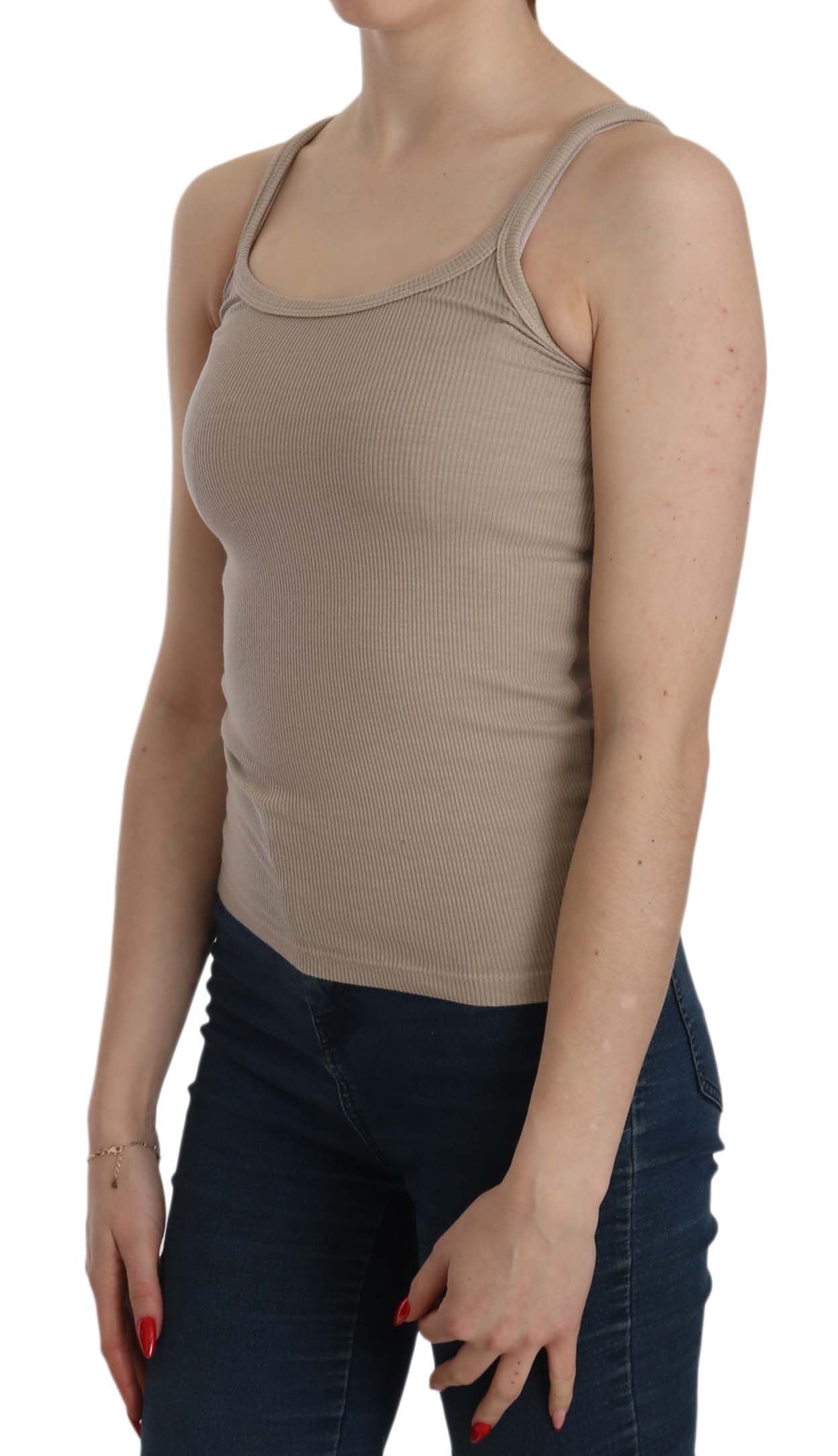 PINK MEMORIES Braunes ärmelloses Spaghetti-Träger-Top Bluse