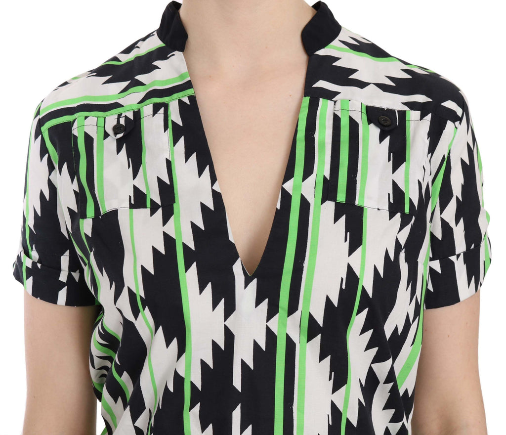 Costume National Multicolor Low-Cut Blouse Top