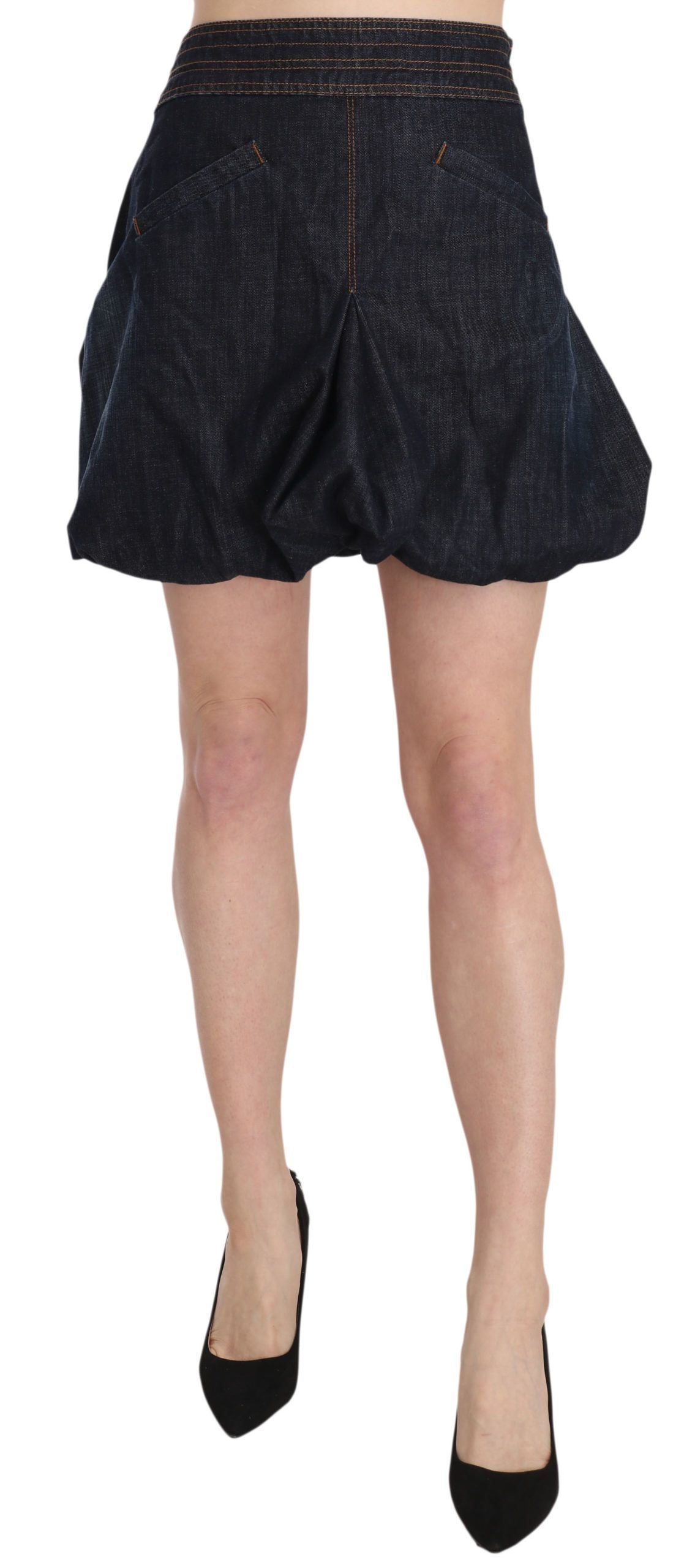 Exte Blaue Jeans Denim Baumwolle Stretch A-line Mini