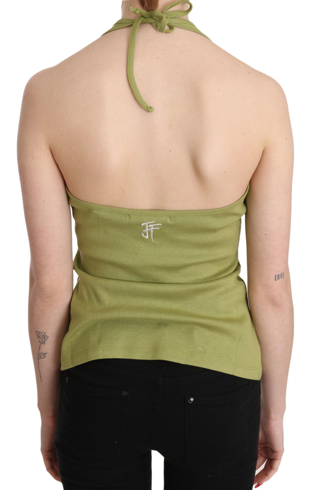 GF Ferre Grüner Halter Baumwolle ärmelloses lässiges Tanktop Bluse