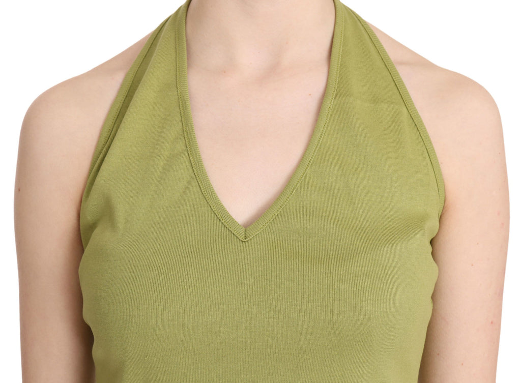 GF Ferre Grüner Halter Baumwolle ärmelloses lässiges Tanktop Bluse