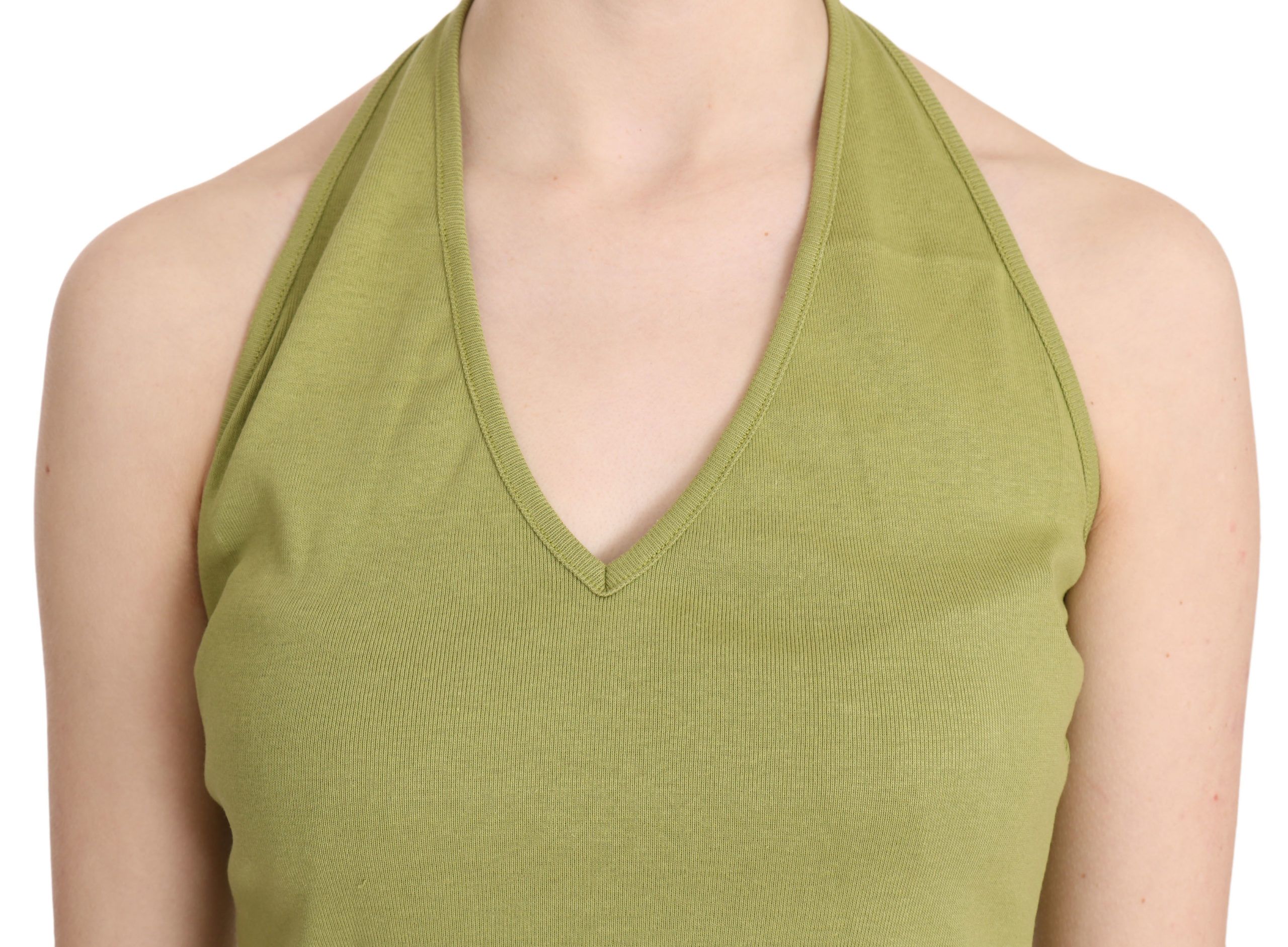 GF Ferre Grüner Halter Baumwolle ärmelloses lässiges Tanktop Bluse