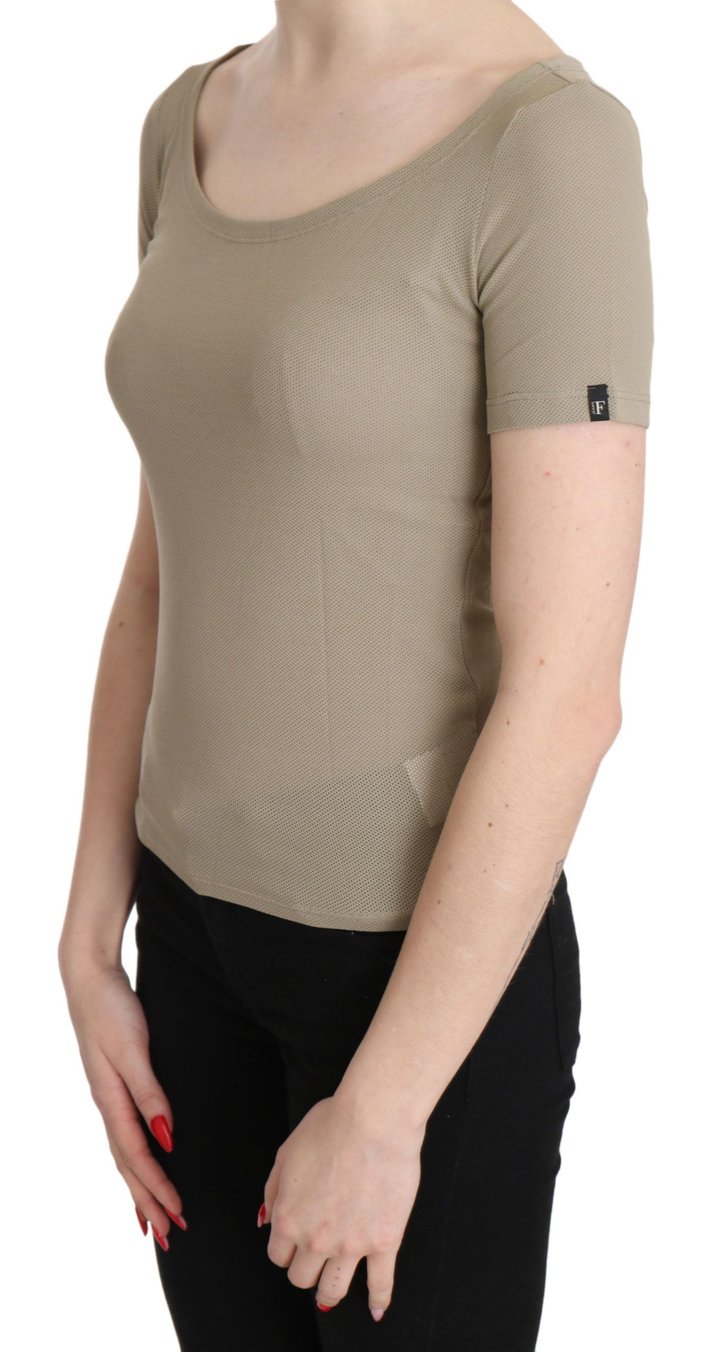 GF Ferre Grau 100% Nylon kurze Ärmel lässig Tank Top Bluse