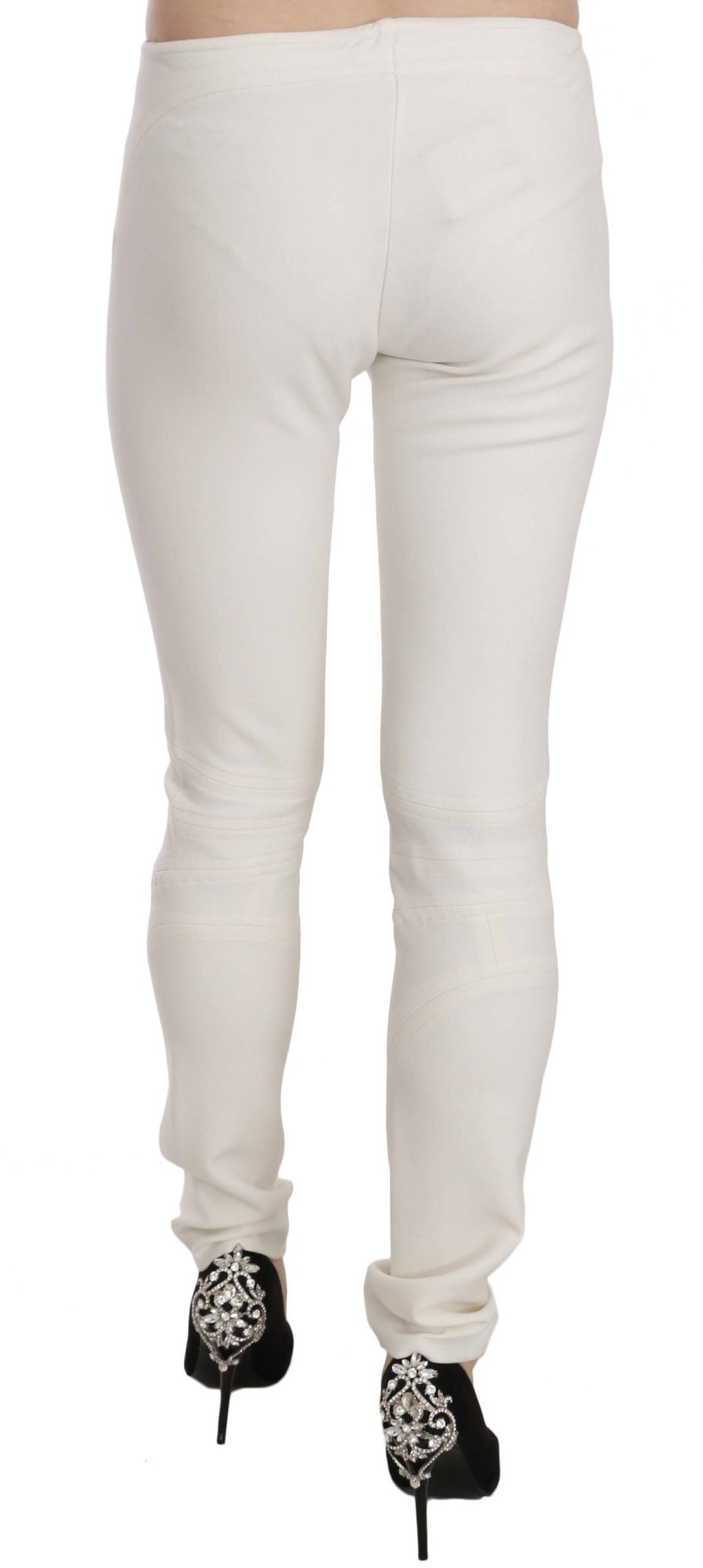 Just Cavalli White Mid-Waist Skinny Dress Pants
