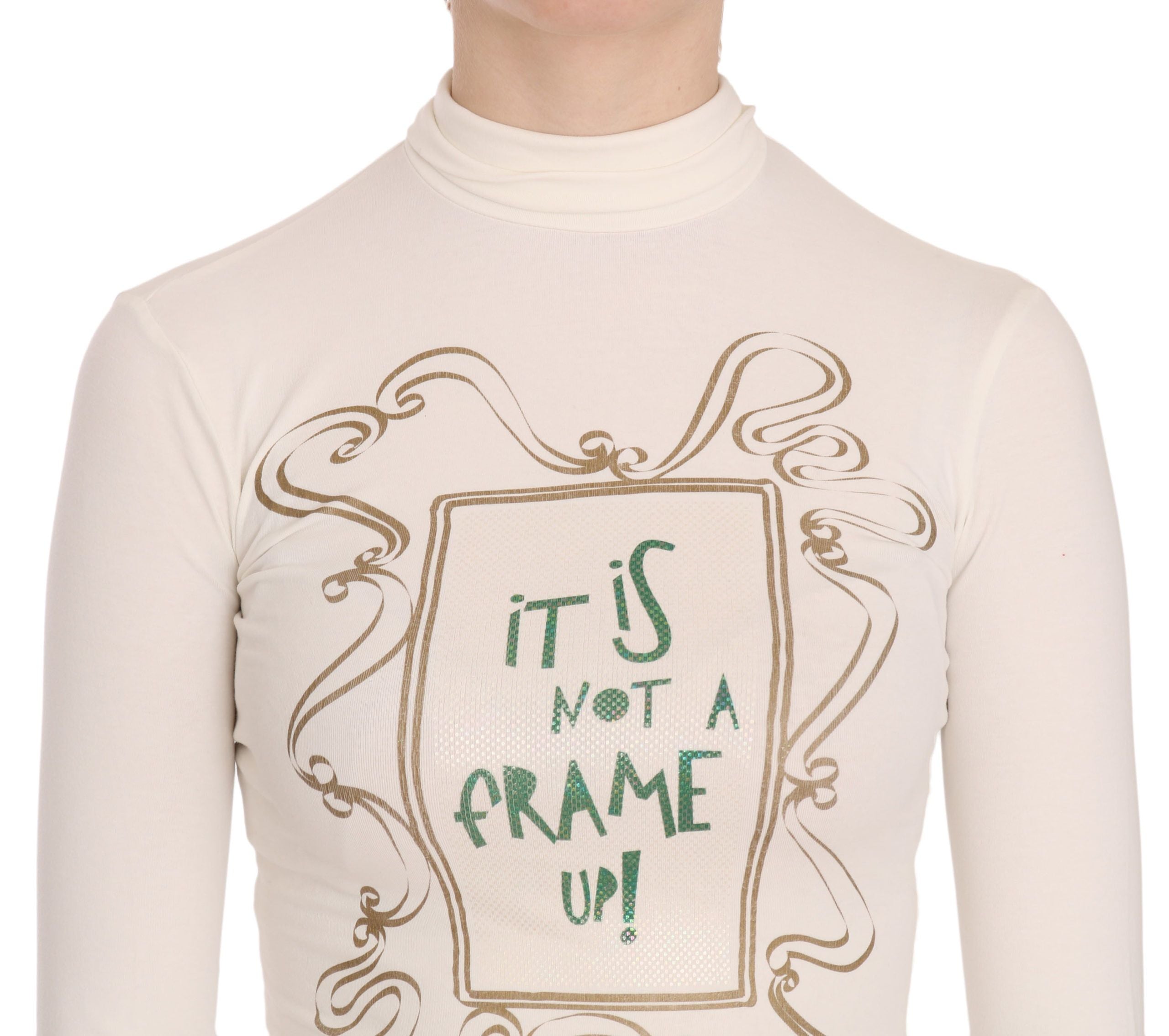 Wide Crew Neck It Is Not A Frame Up! Printed Blouse