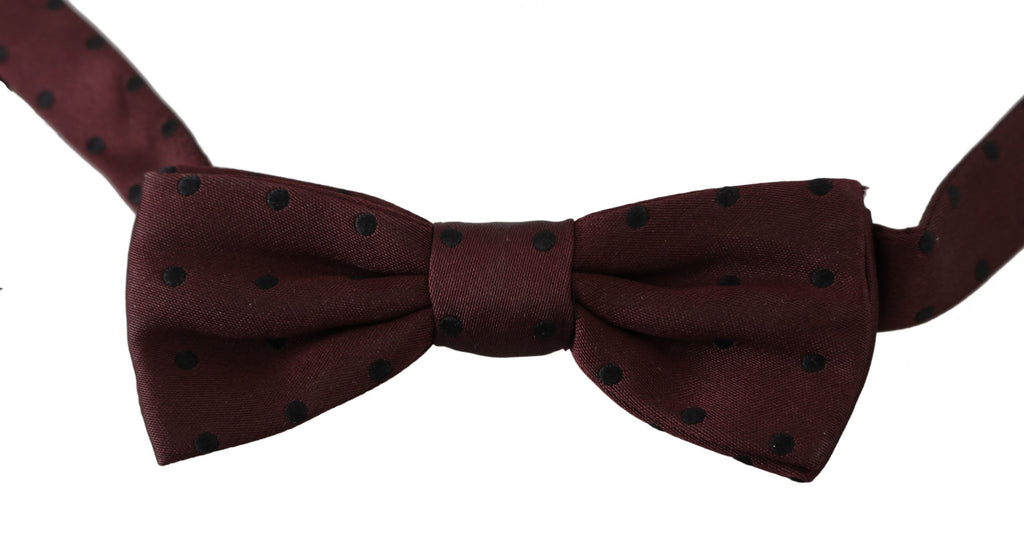 Dolce & Gabbana Purple Polka Dot Silk Bow Tie with Adjustable Neck
