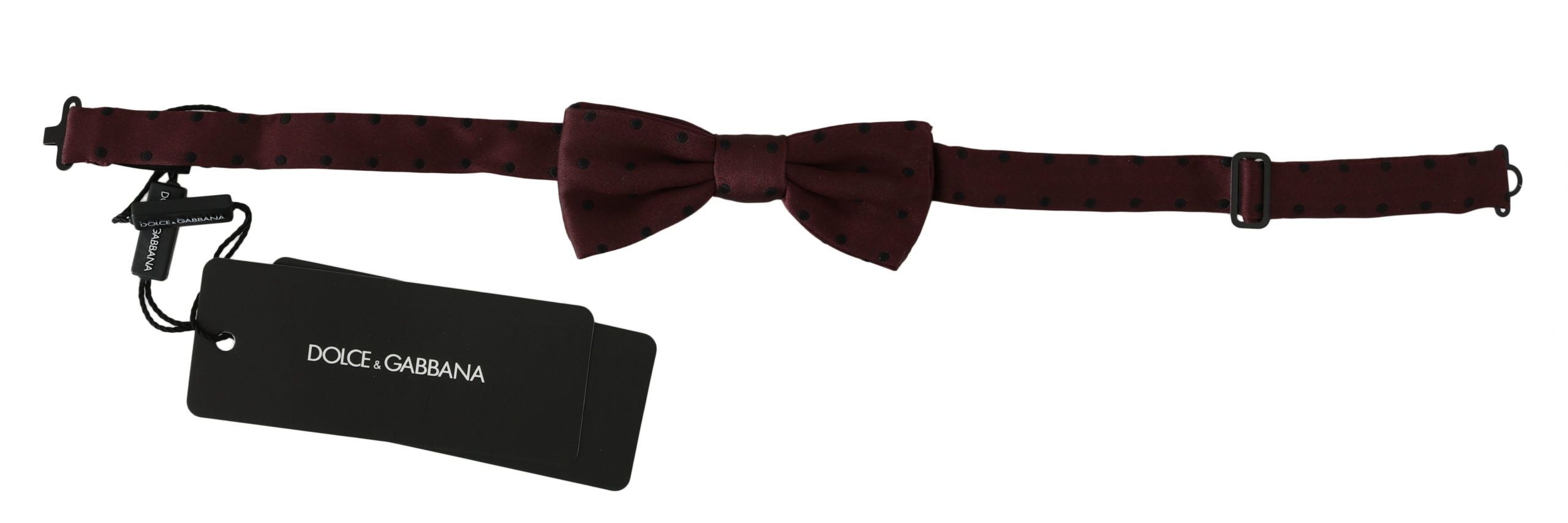 Dolce & Gabbana Purple Polka Dot Silk Bow Tie with Adjustable Neck
