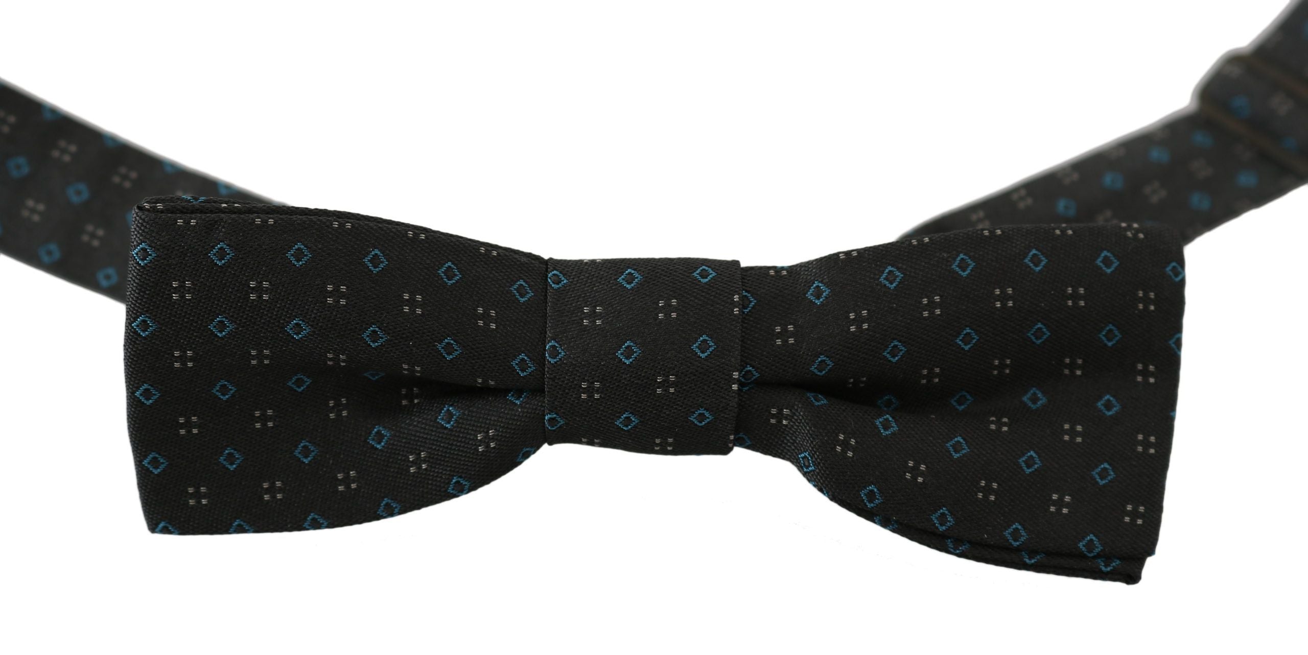 Dolce & Gabbana Men's Grey Pattern Silk Adjustable Neck Papillon Bow Tie
