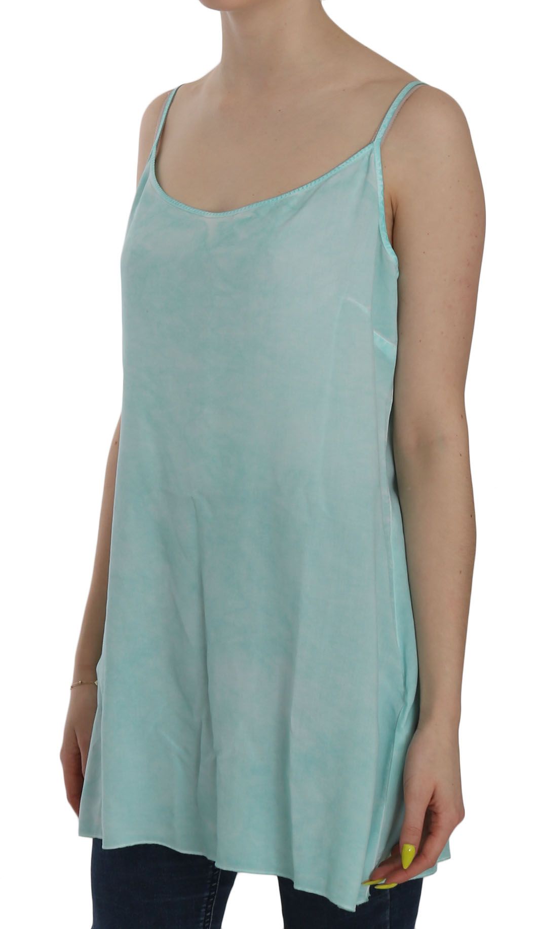 Ermanno Scervino Blaues ärmelloses Spaghettikleid Bluse