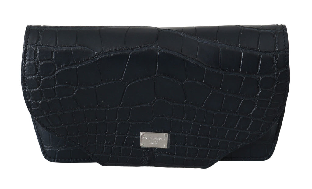 Dolce & Gabbana Blaues Krokodil Brillenetui Sonnenbrille Hülle Etui