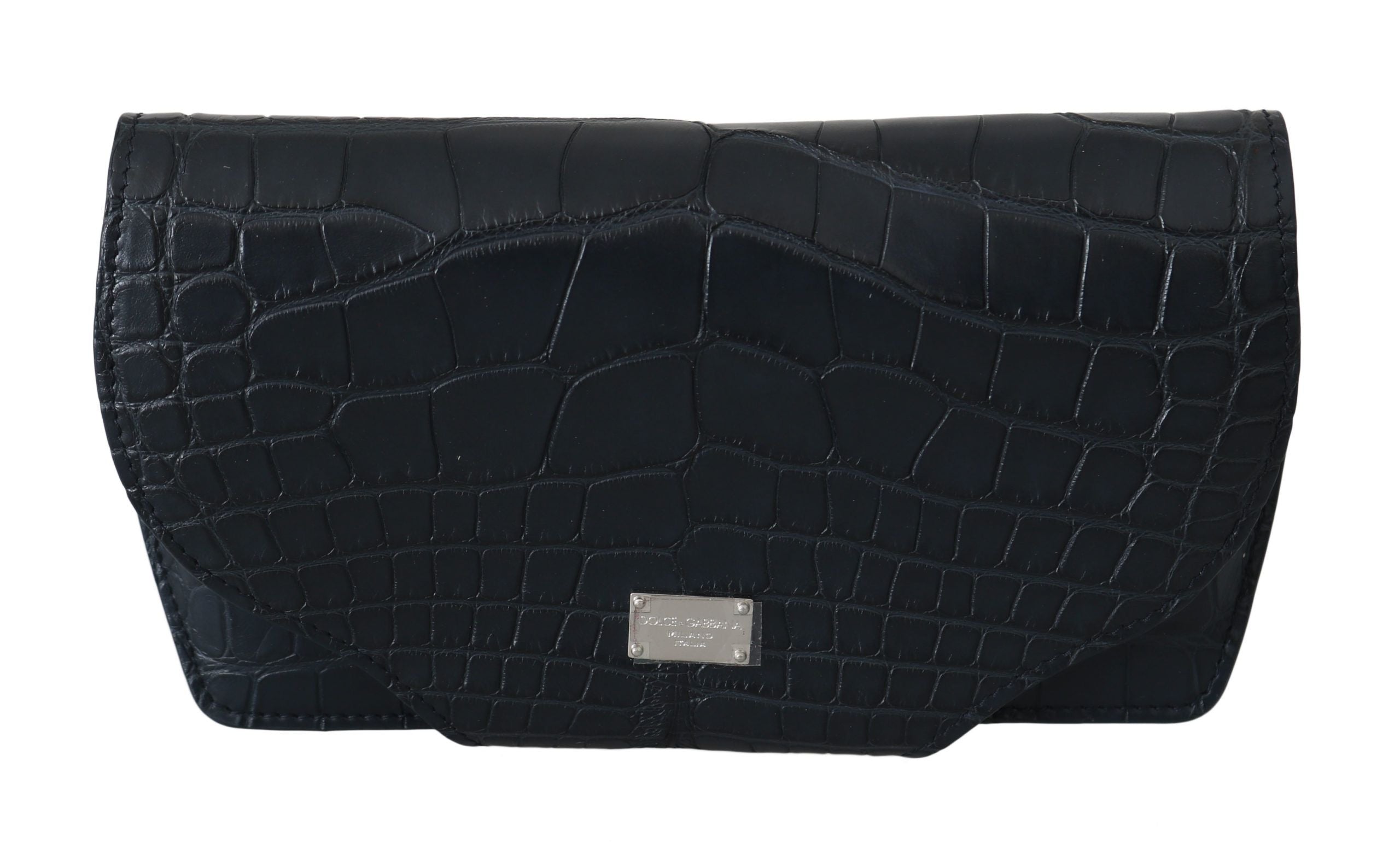 Dolce & Gabbana Blaues Krokodil Brillenetui Sonnenbrille Hülle Etui