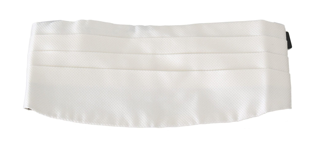 Dolce & Gabbana Weißer Herren Taillengürtel 100% Seide Kummerbund