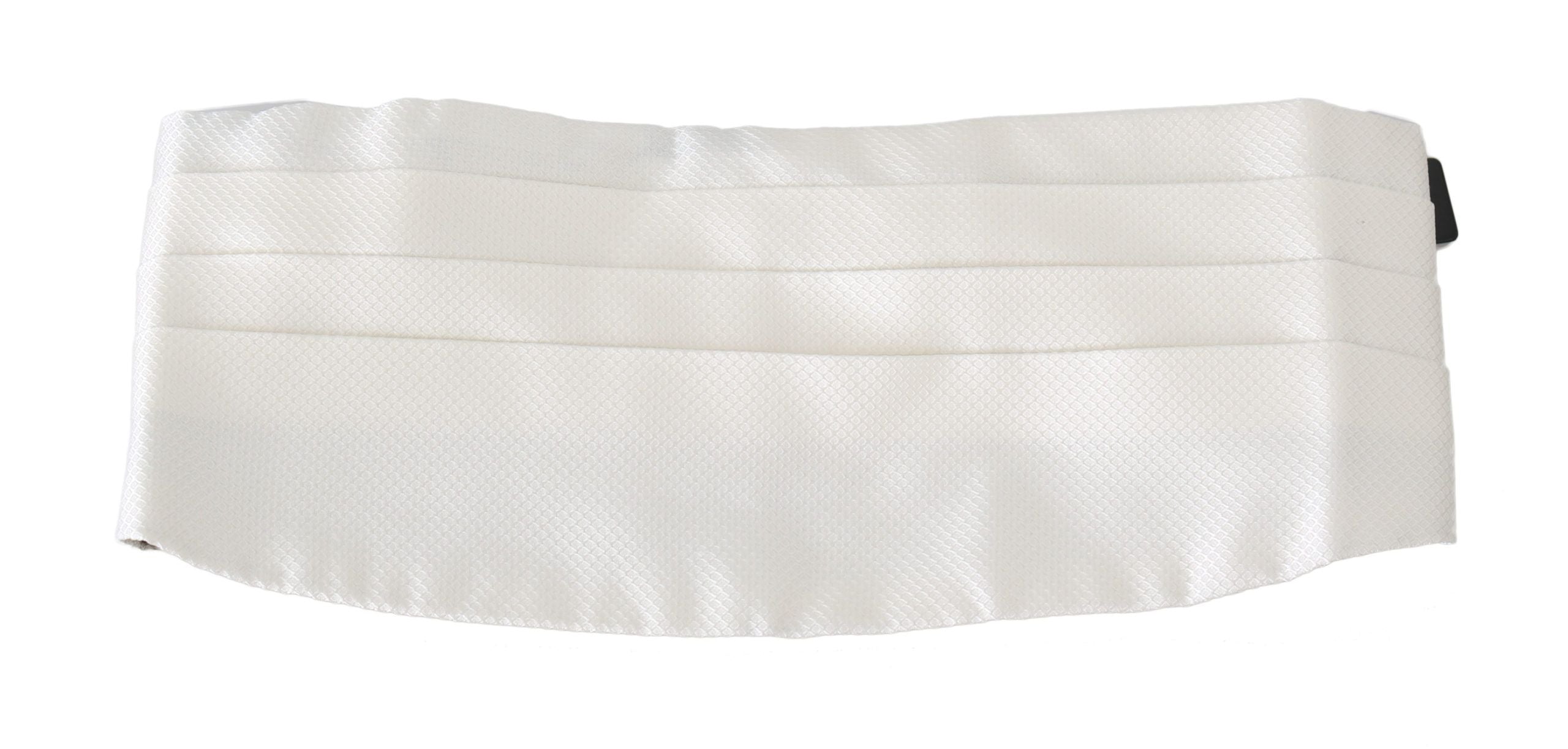 Dolce & Gabbana Weißer Herren Taillengürtel 100% Seide Kummerbund