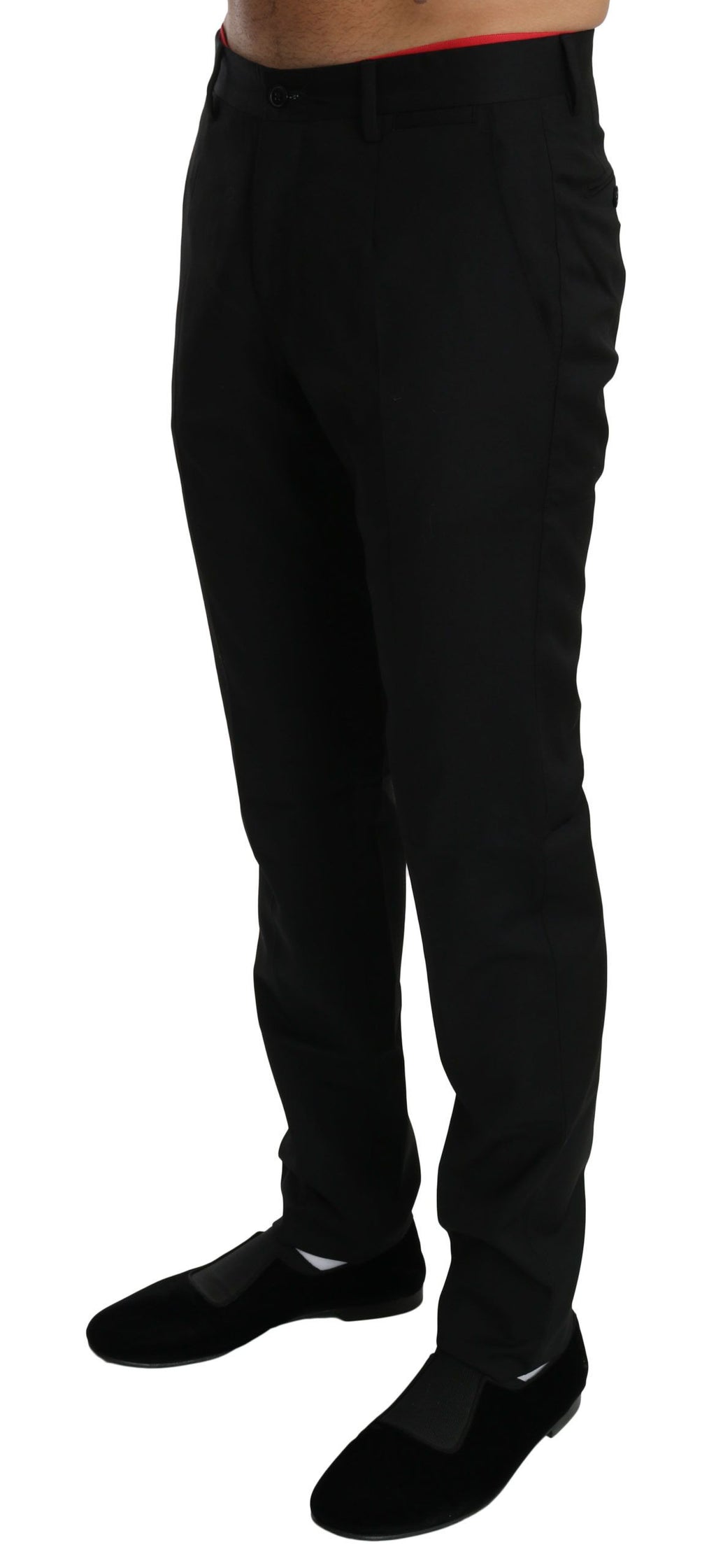 Dolce & Gabbana Black Dress Formal Trousers Men's Wool Trousers