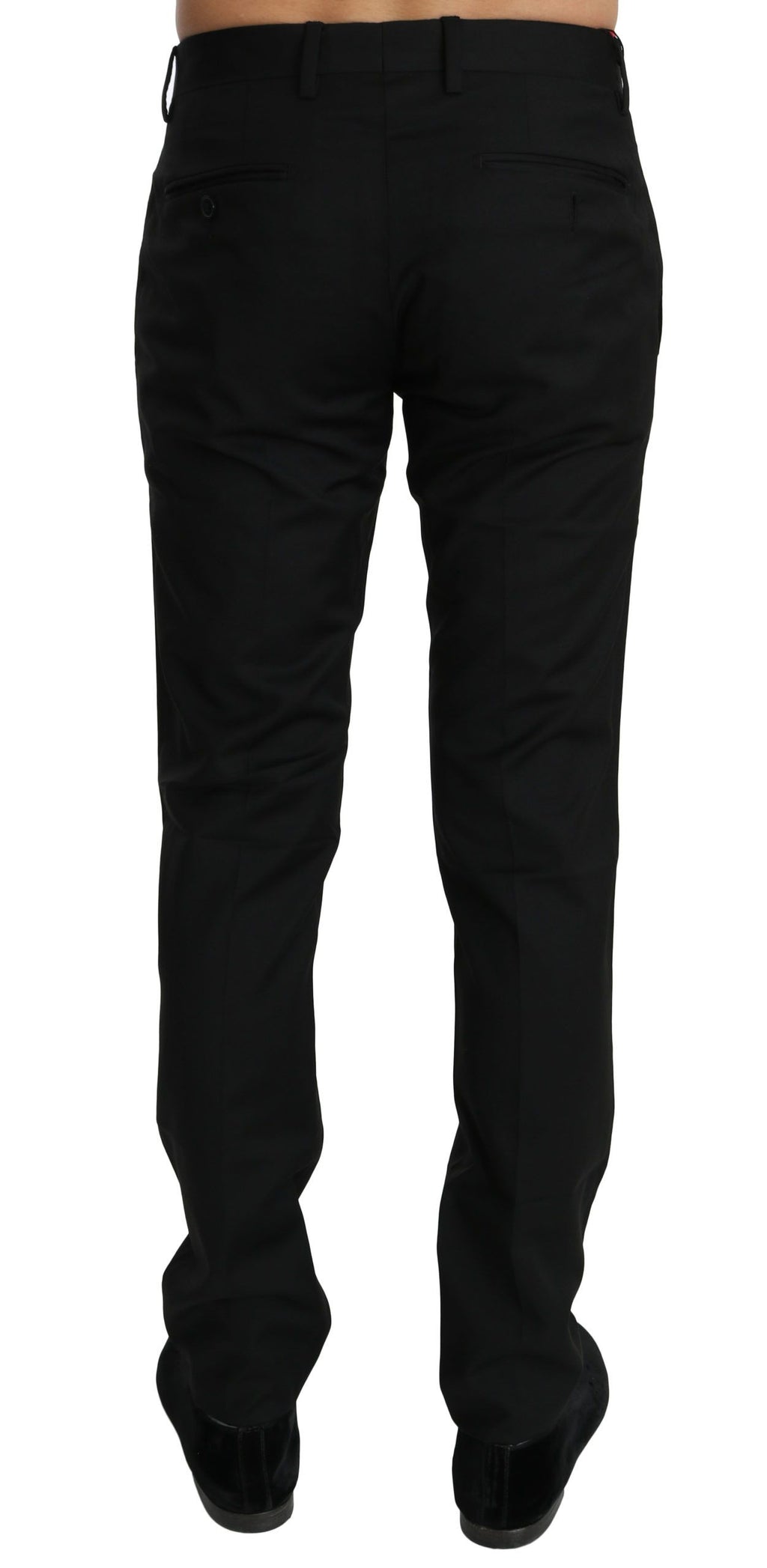 Dolce & Gabbana Black Dress Formal Trousers Men's Wool Trousers