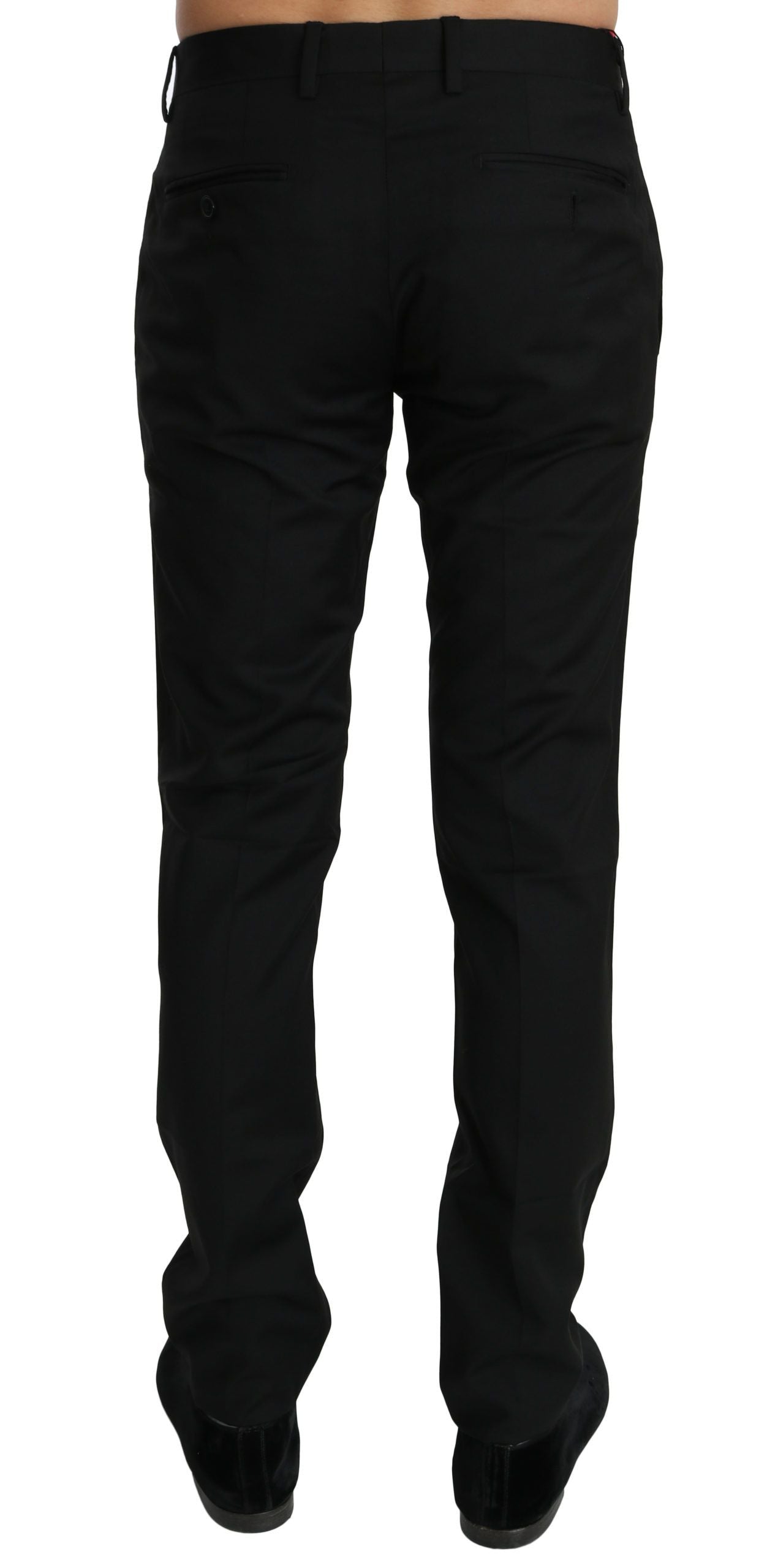 Dolce & Gabbana Black Dress Formal Trousers Men's Wool Trousers