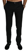 Dolce & Gabbana Black Dress Formal Trousers Men's Wool Trousers