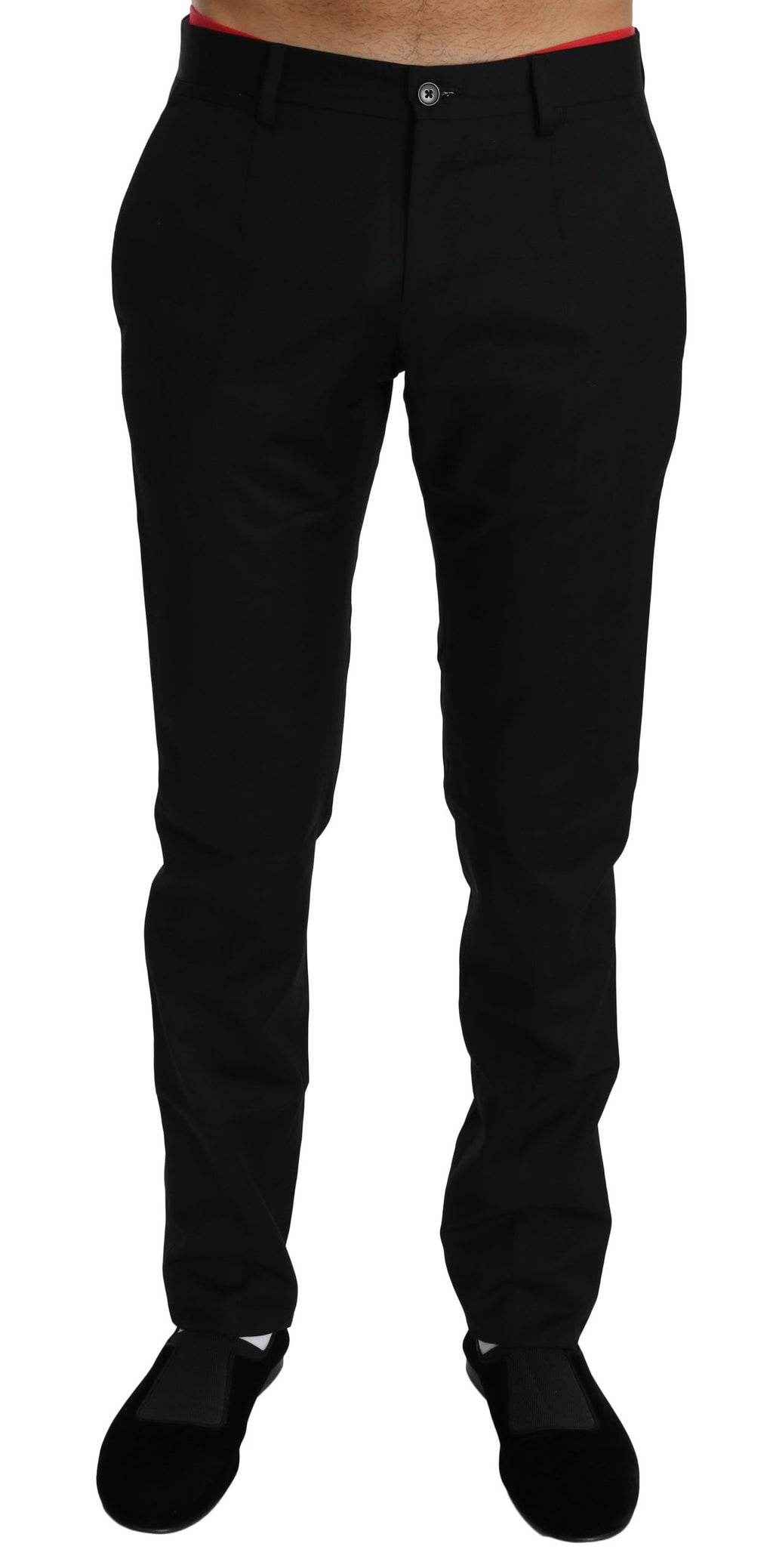 Dolce & Gabbana Black Dress Formal Trousers Men's Wool Trousers